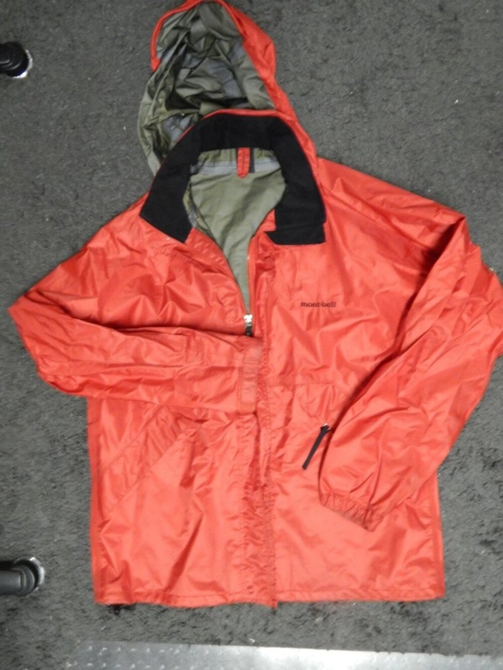 Montbell Rain Hiker Camp Jacket Nylon Ripstop Waterproof Trekker RED Mens Medium